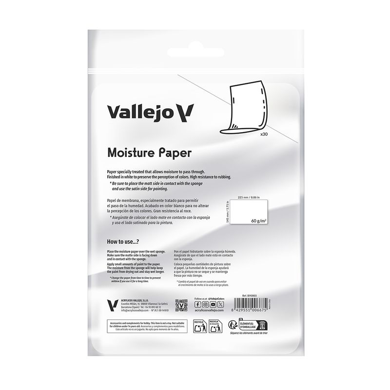 30 feuilles de papiers rétenteur d’humidité (225 x 145 mm) 60gr