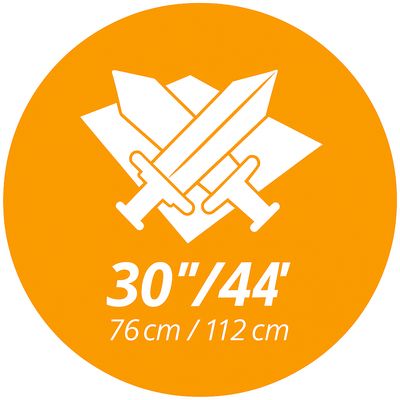 30"/44" = 76 cm/112 cm