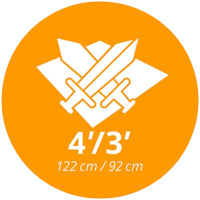 4’/3’ = 122 cm/92 cm