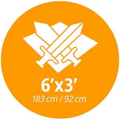 6’x3’ = 183 cm/92 cm