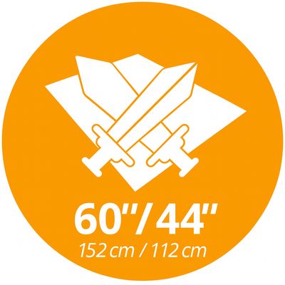 60"/44" = 152 cm/112 cm