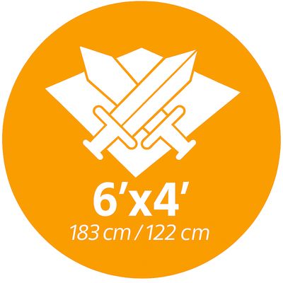 6’x4’ = 183 cm/122 cm