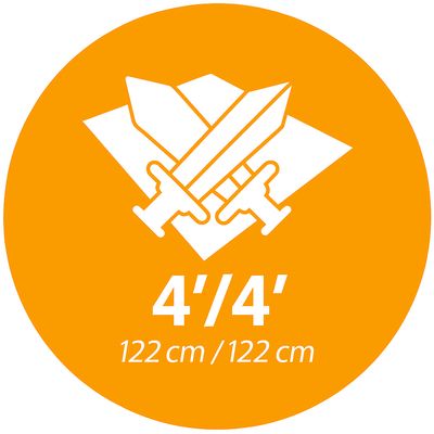 4’/4’ = 122 cm/122 cm