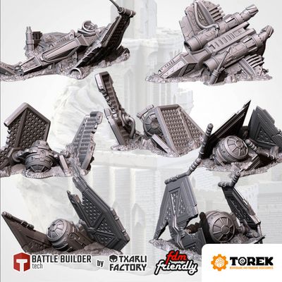 Set de Vaisseaux écrasés (7 models) - Crashed Spaceships