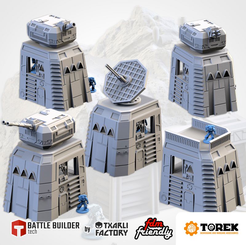 Tourelles de défense modulaires (5 models) - Modular defense Towers