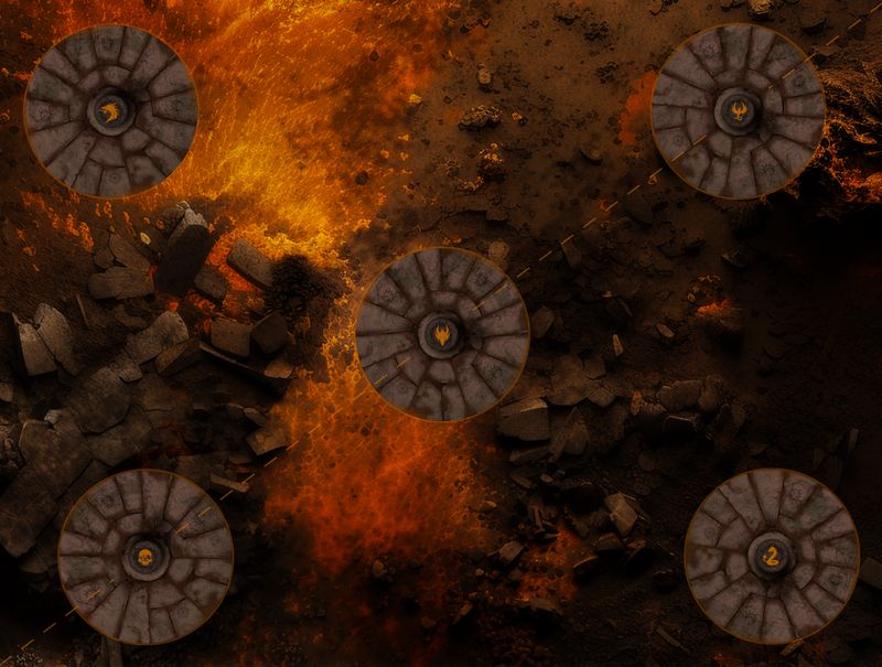 Battlemat FER DE LANCE - Age of Sigmar® - Inspiration Fire avec défaut de taille