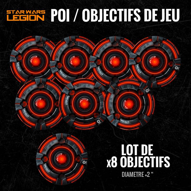 LOT DE 8 POI - COMPATIBLE STAR WARS LEGION