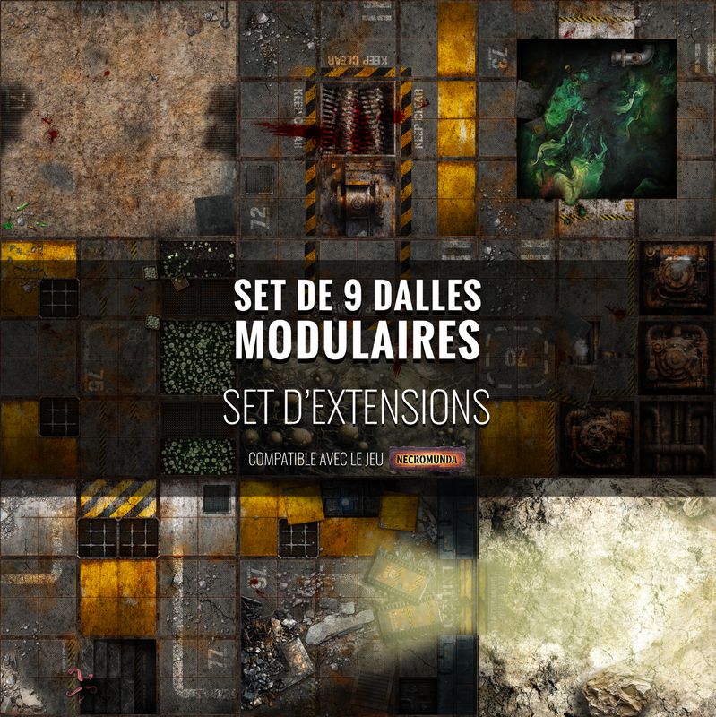 SET 9 DALLES NECROMUNDA ® - SET D'EXTENSIONS