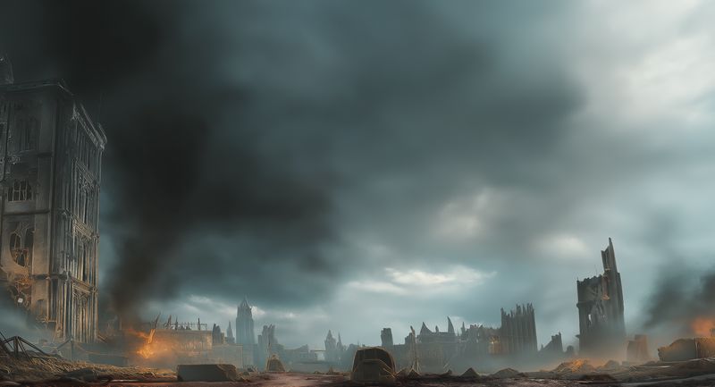 Fond de table/ background for Kill Team®  - Ruines Monde Ruche / Warzone