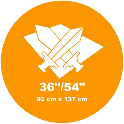 36"/54" = 92 cm x 137 cm