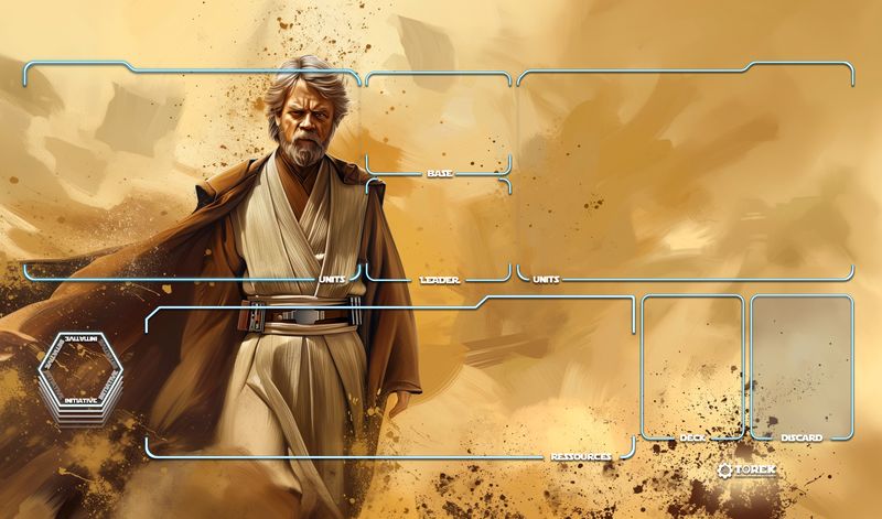 Playmat inspired by Old Luke Star Wars unlimited compatible 1 player Playmat inspired by Old Luke Star Wars unlimited compatible 1 player