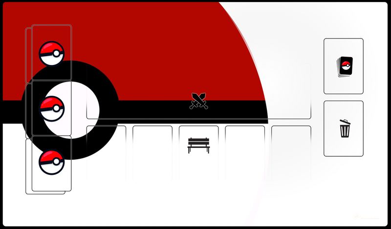 Playmat inspired by Pokeball - Compatible Pokemon Trading Card Game 1 player Playmat inspired by Pokeball - Compatible Pokemon Trading Card Game 1 player