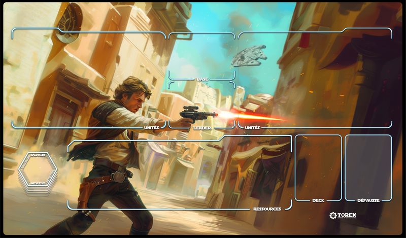 Playmat inspired by Han Solo Star Wars unlimited compatible 1 player Playmat inspired by Han Solo Star Wars unlimited compatible 1 player