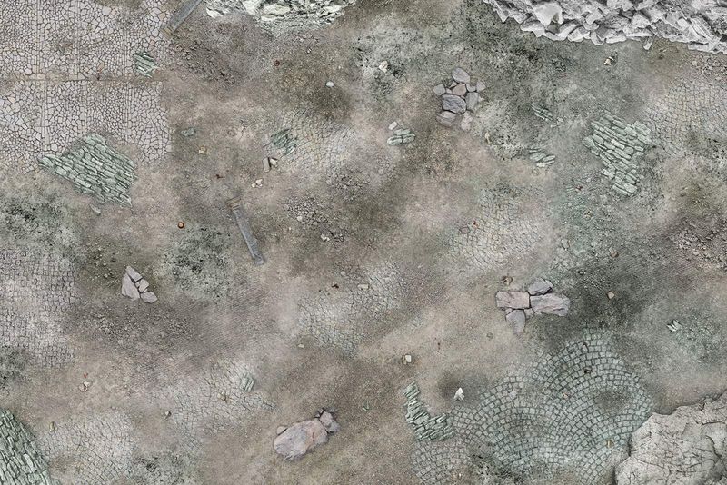 Battlemat Double Sides : City ruin Osgiliath / Chaos - 3'/3'