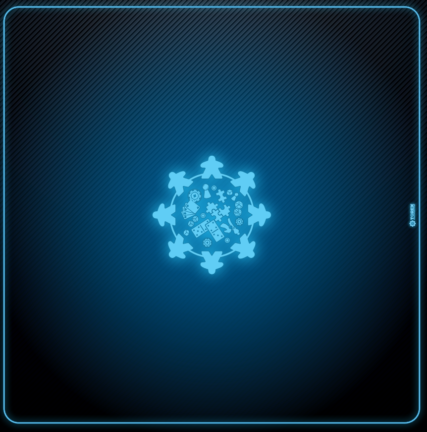 Tapis Meeple néon bleu 60 cm/60 cm