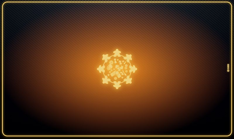 Tapis Meeple néon jaune 100 cm/60 cm