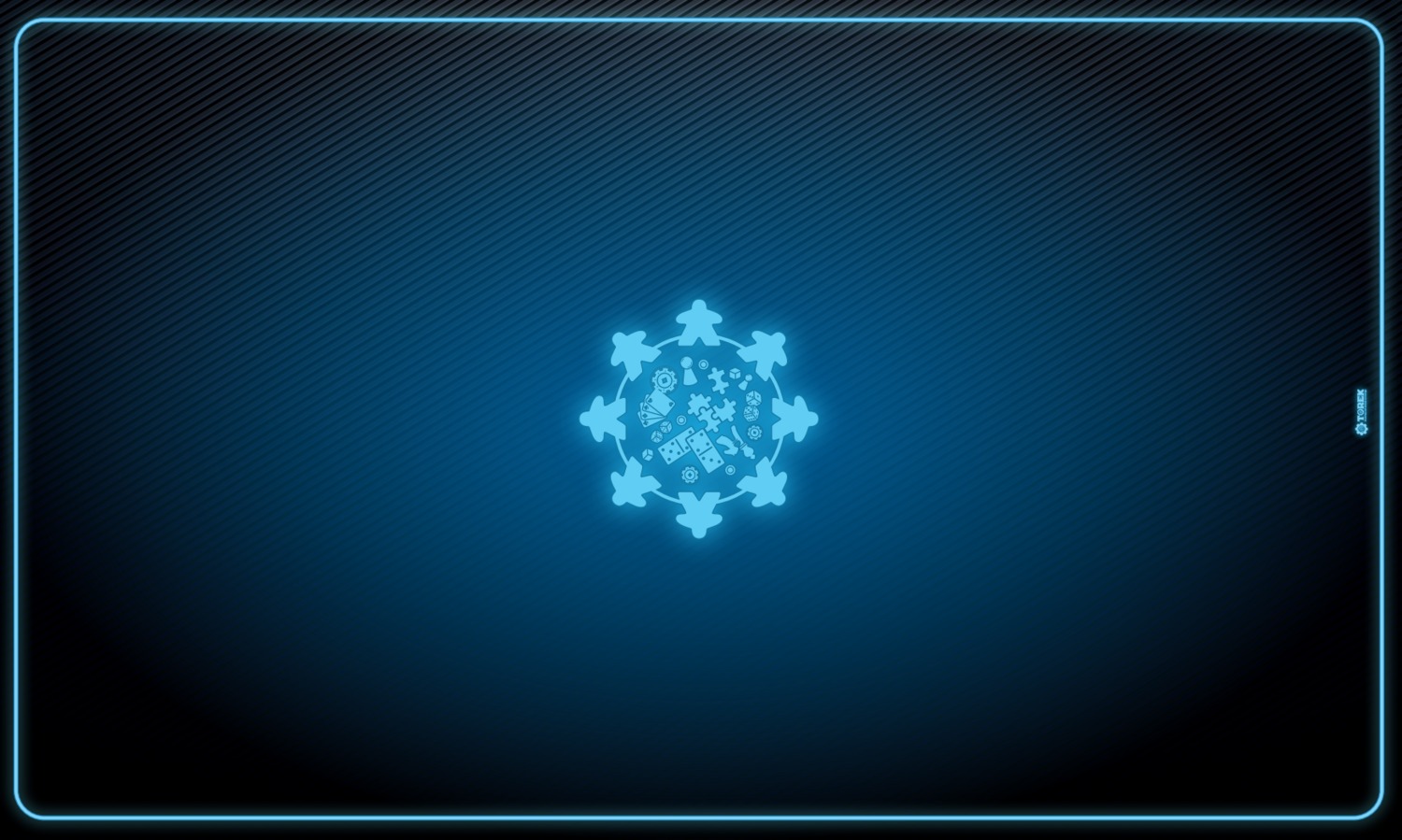 Tapis Meeple néon bleu 100 cm/60 cm