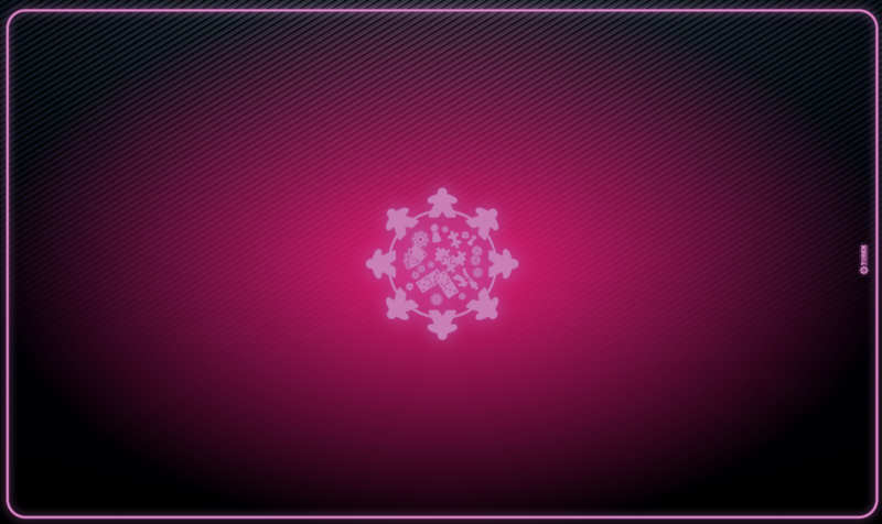 Tapis Meeple néon rose 100 cm/60 cm