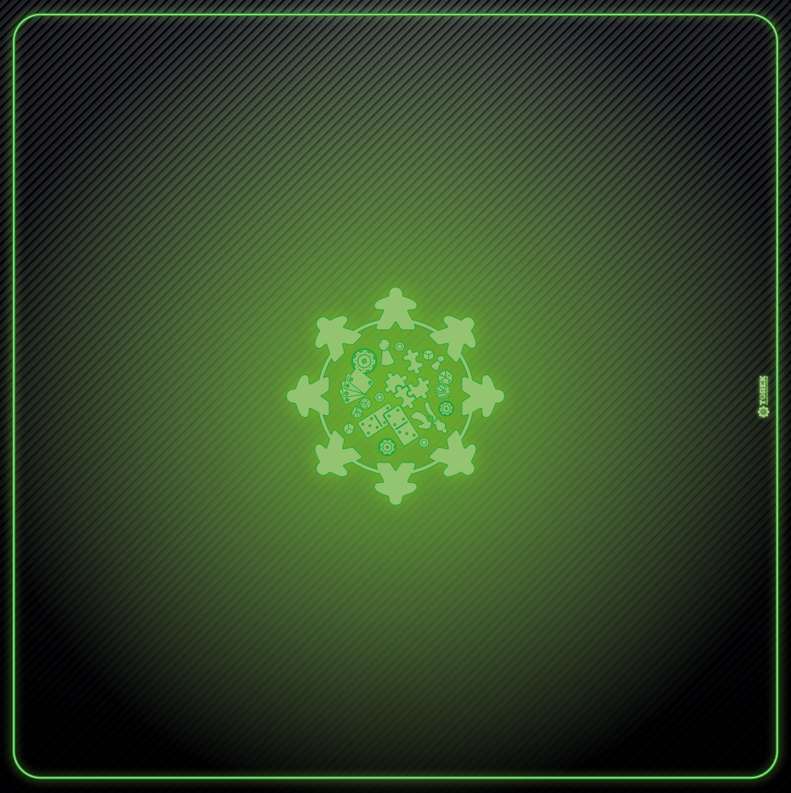 Tapis Meeple néon vert 90 cm/90 cm