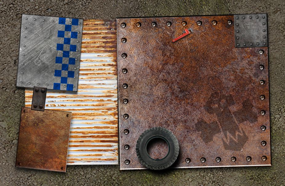 Set de 12 zones de ruines compatible 40k® - GW® - Orks