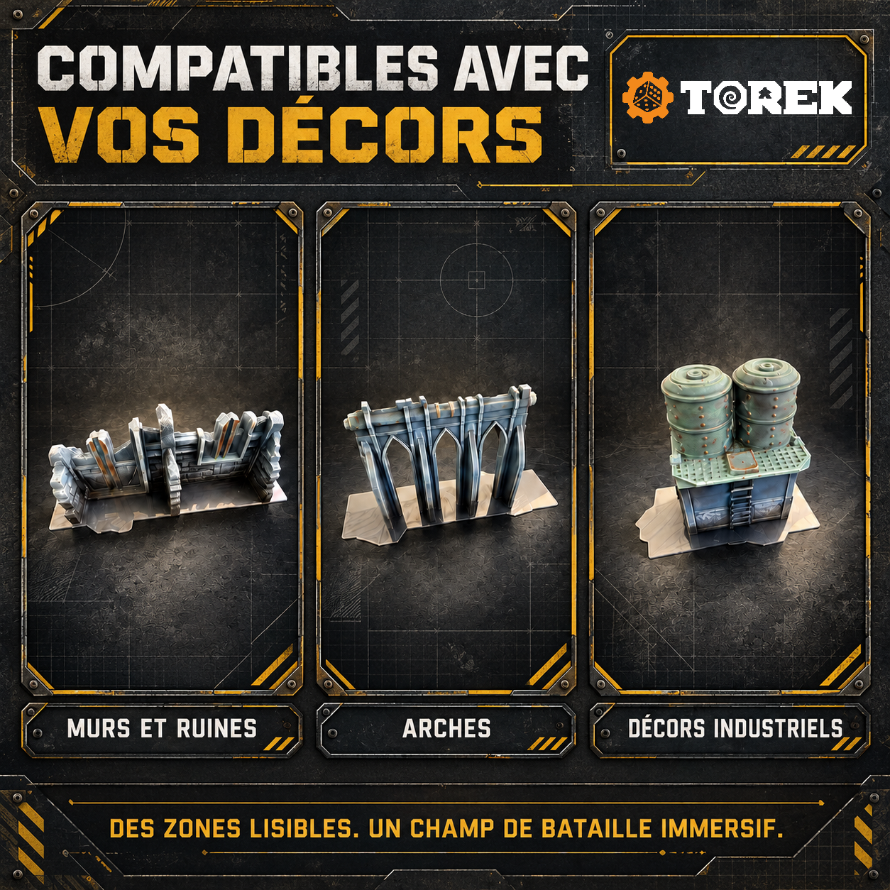 Set de 16 zones de ruines (foot print) –  V11 – transparente