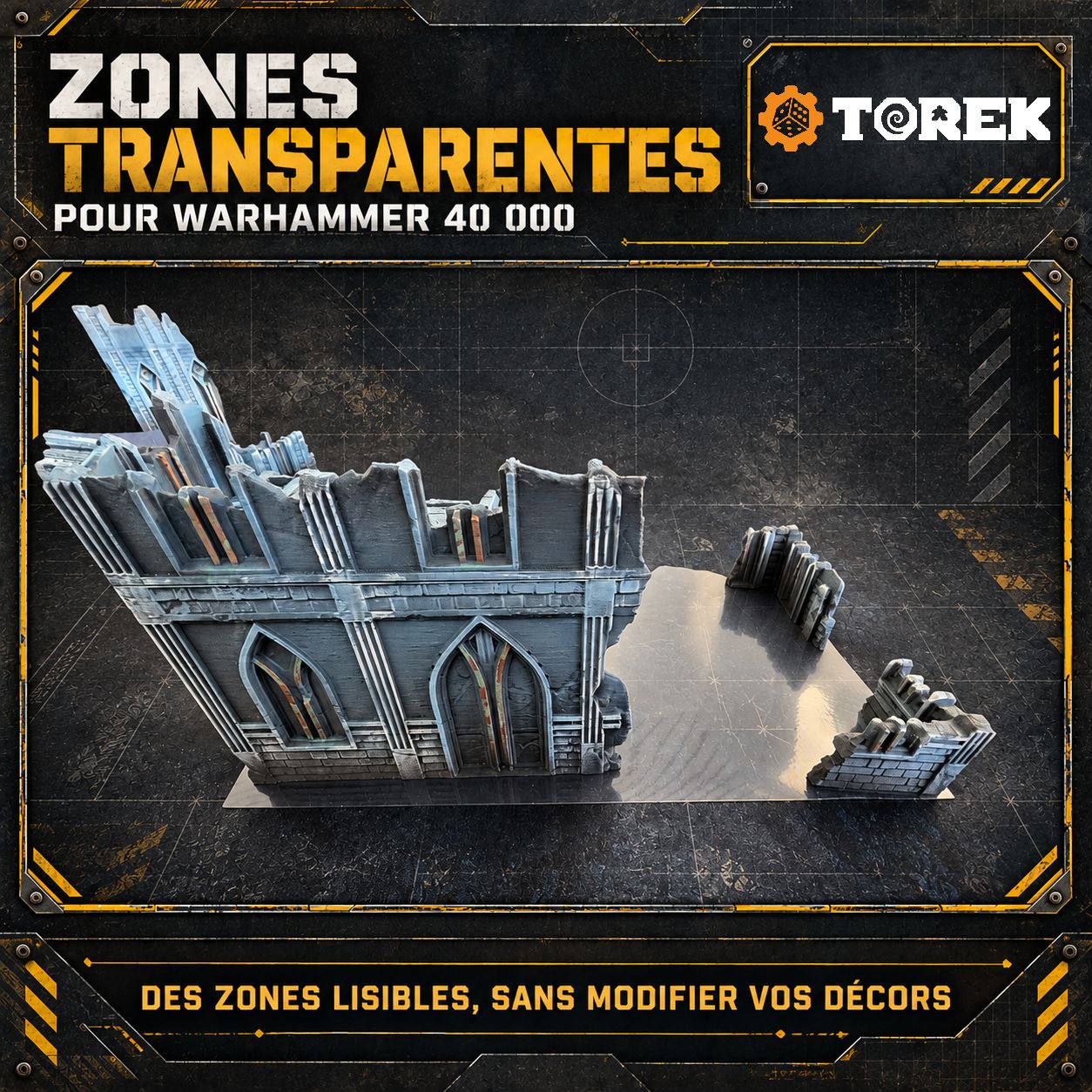 Set de 16 zones de ruines (foot print) – V11 – transparente Set de 16 zones de ruines (foot print) – V11 – transparente