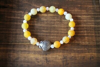 Yellow Sea Shell Stretch Bracelet