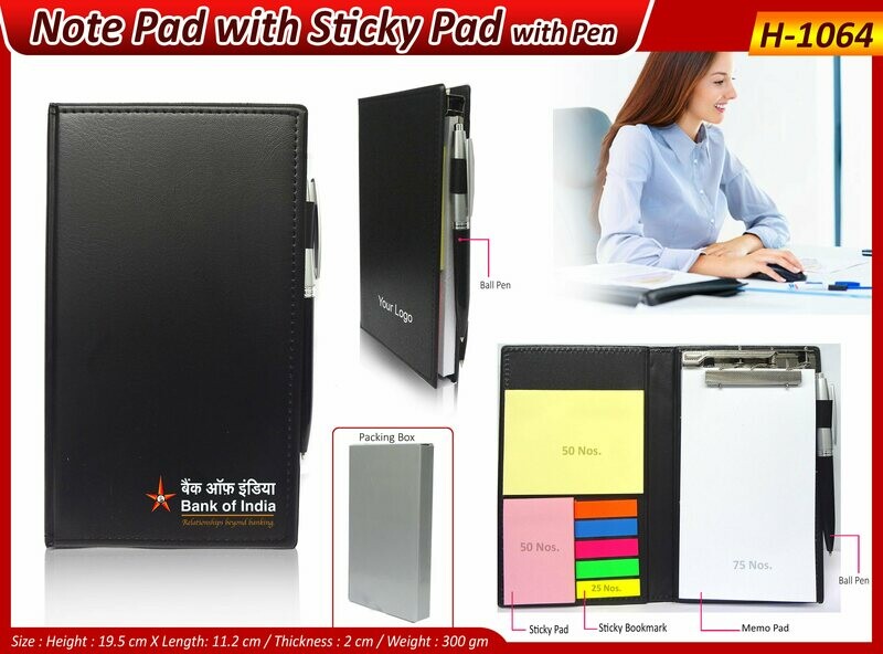 Sticky Note Pad with Pen H-1064