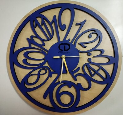 Wooden wall clock numbers pattern