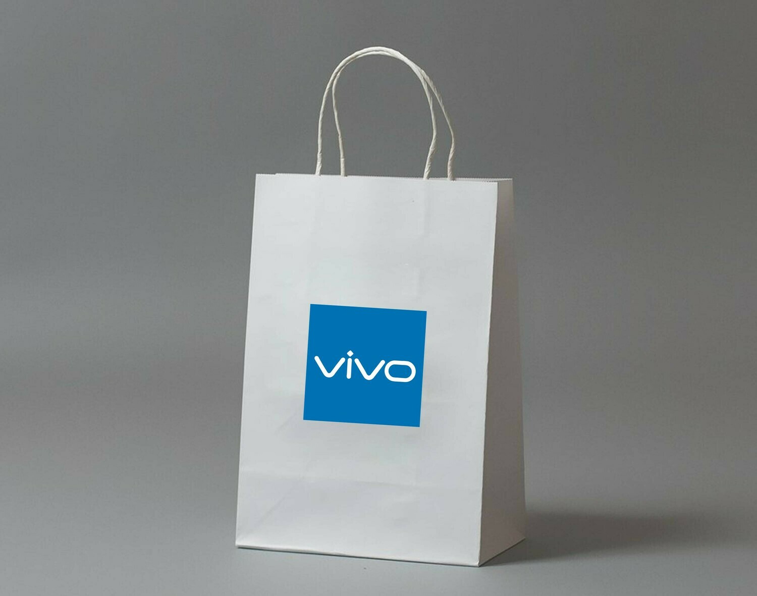 ITC white Paper durable printed bags 16 w X 12 h x 4 b (inch) 250 GSM