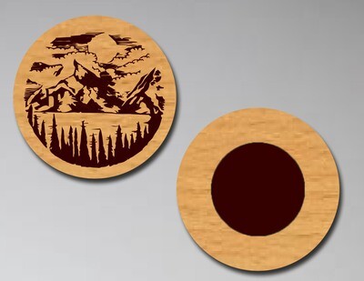 Round Shape Fridge Magnets (Wood Engraving) 2*2 3*3
