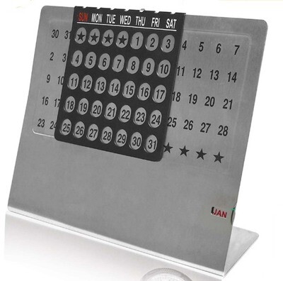 Steel Life Time Calendar with Mouth Plate