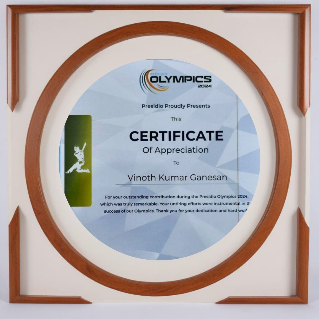 Wooden Round Framed Certificate