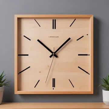 Square Shape Wooden Clock
