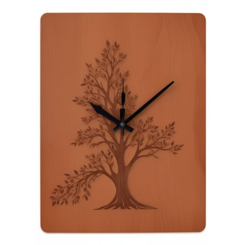 Square Wooden Clock