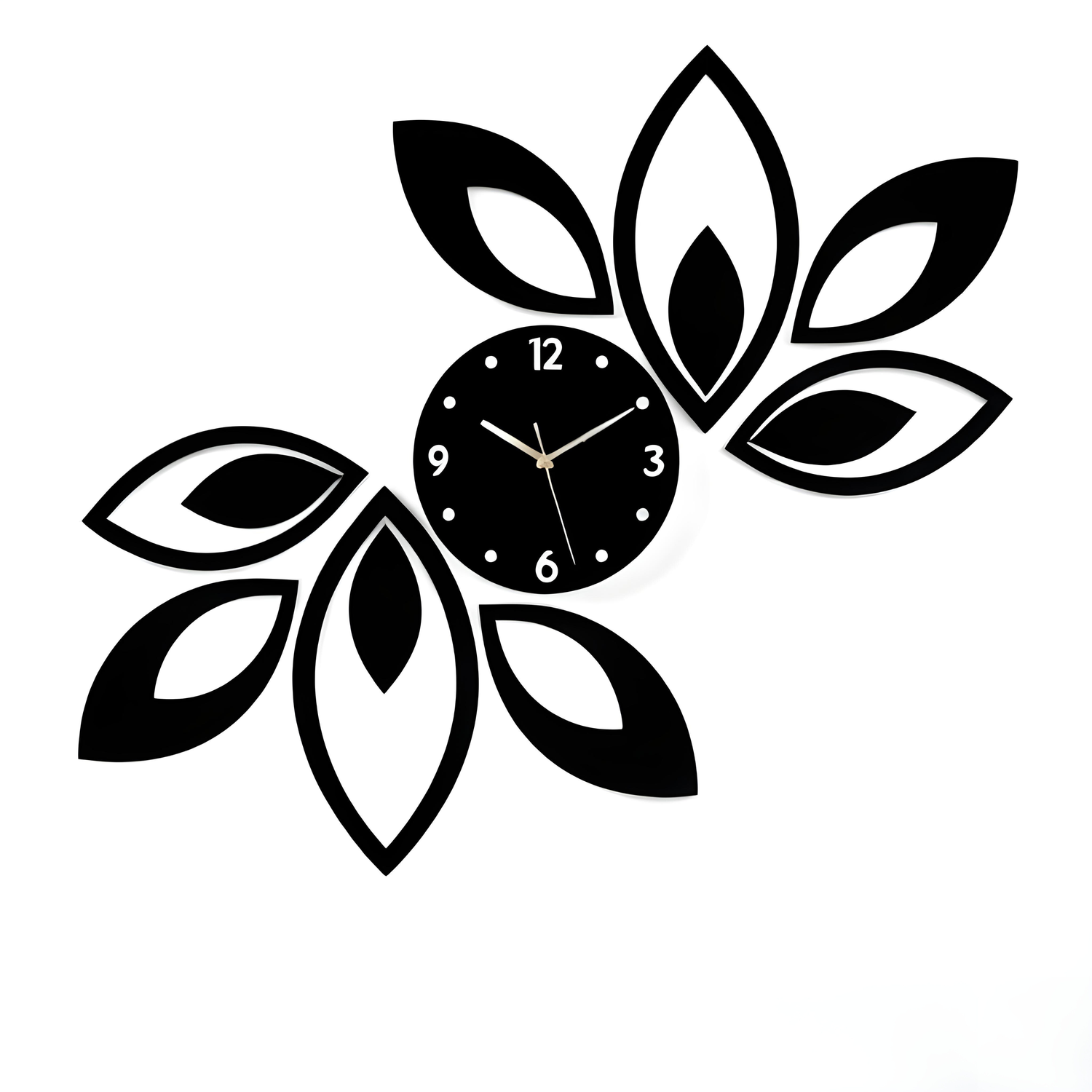 Floral Elegance Wooden Clock