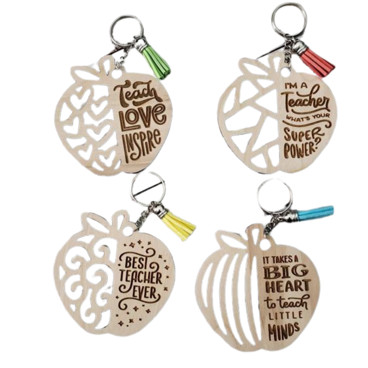 Laser-Cut Wooden Keychains