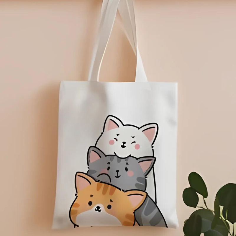 Kitty Themed Cotton Bags