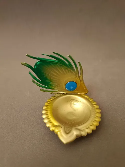 Metal Peacock Diya Decor