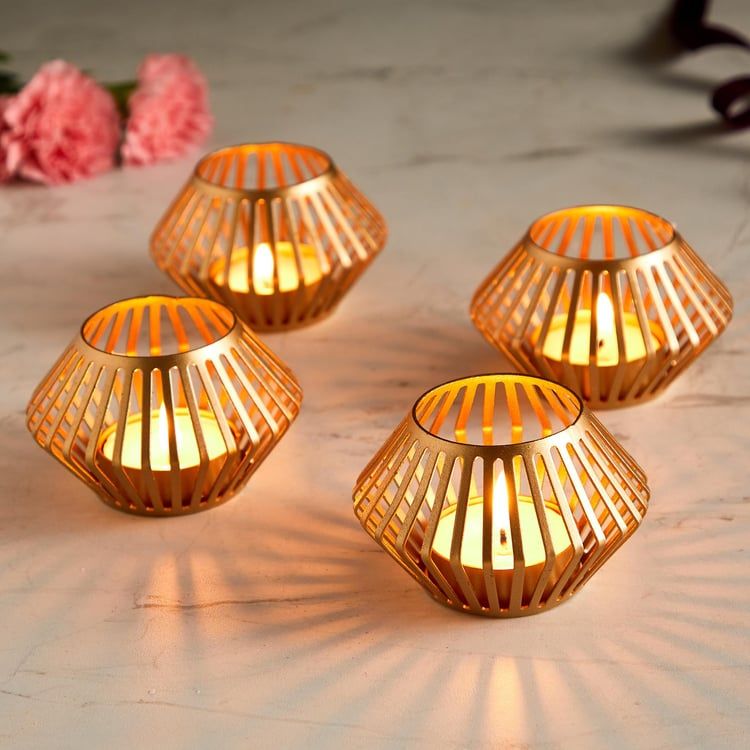 Corsica Fest Set of 4 Metal T-Light Holders