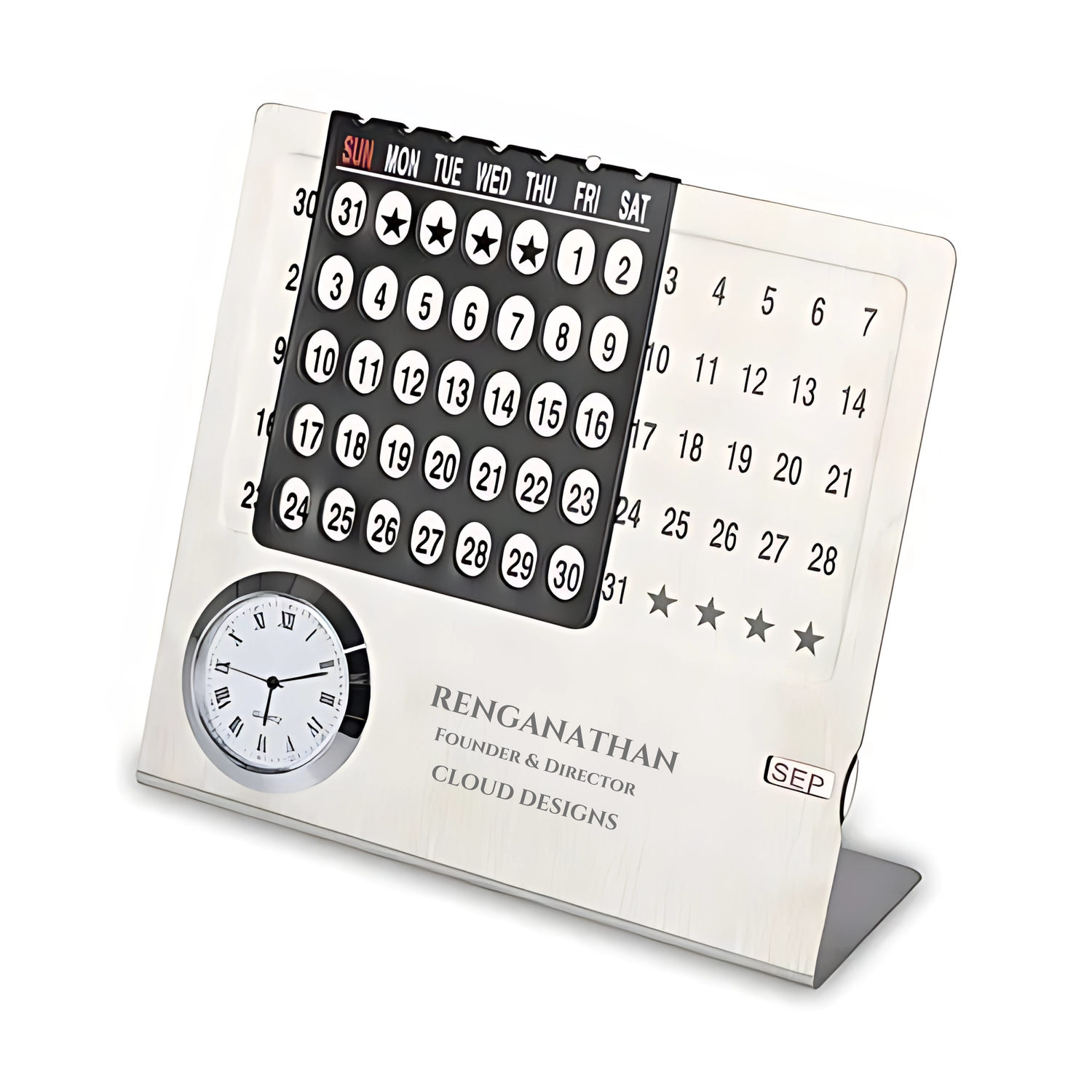 Lifetime Metal Calendar with Engraving