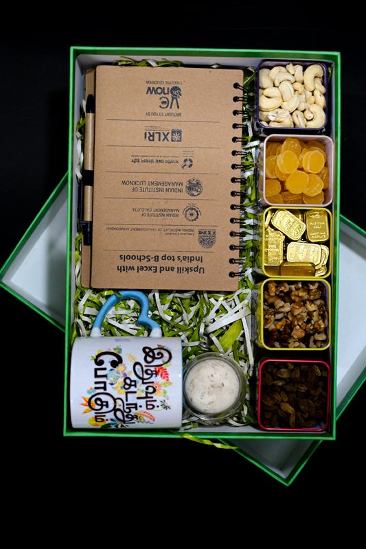 Premium Diwali Gift Box with Dry Fruits, Mug, Candle &amp; Chocolate