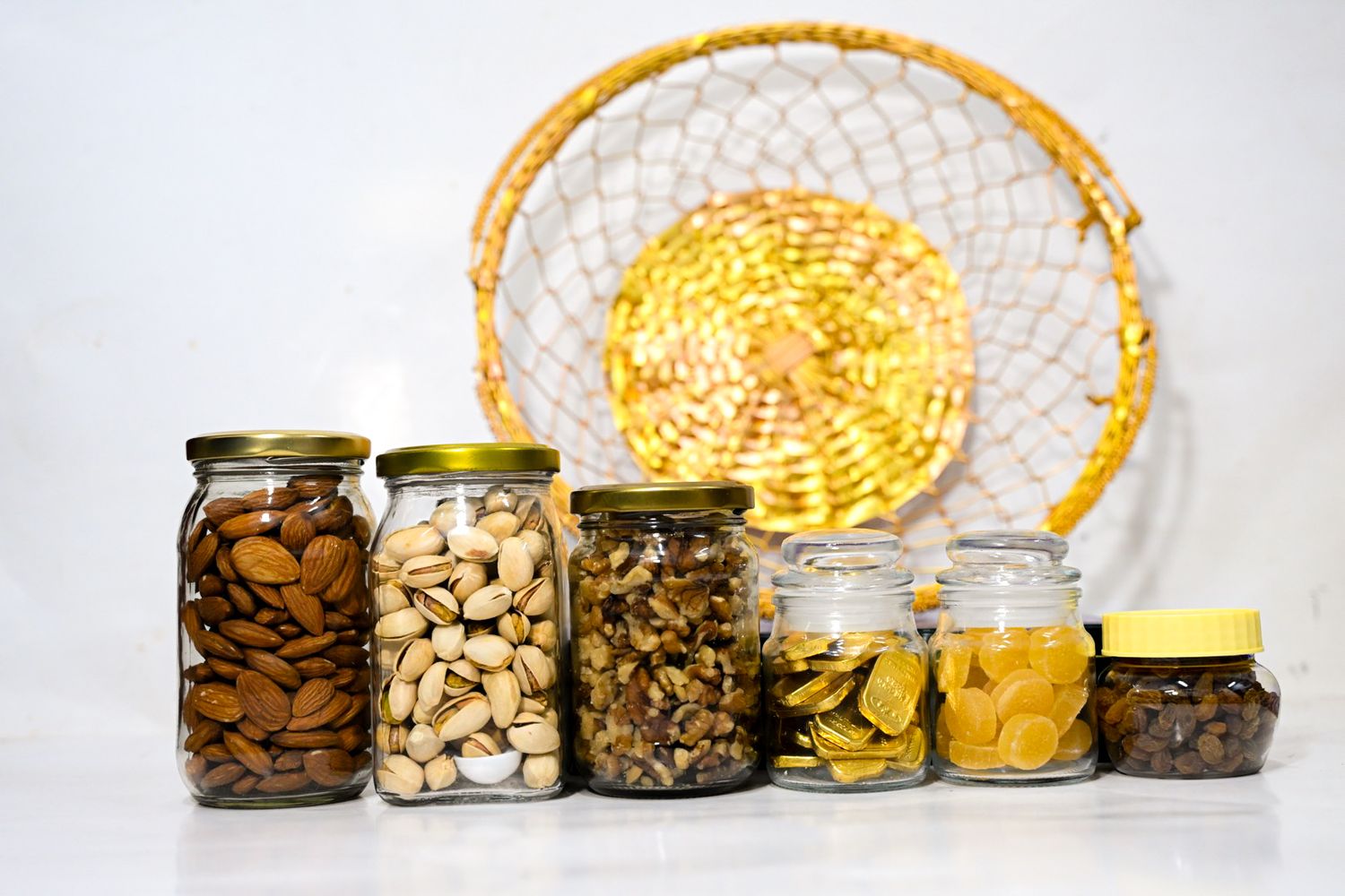 Premium Diwali Gift Basket with Dry Fruits &amp; Gold Chocolates