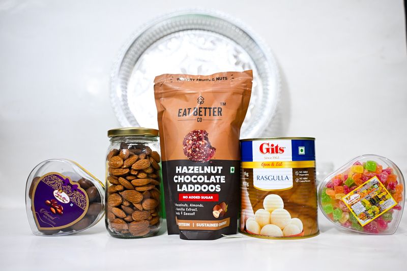 Premium Diwali Gift Basket with Sweets, Dry Fruits &amp; Chocolates