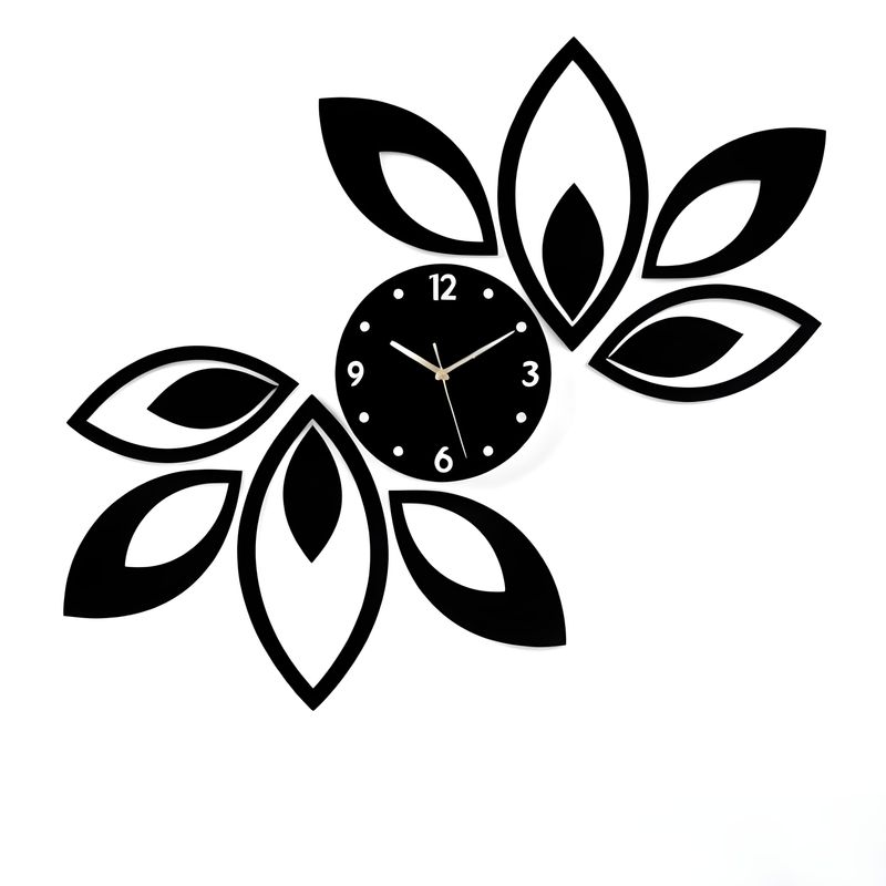 Floral Elegance Wooden Clock