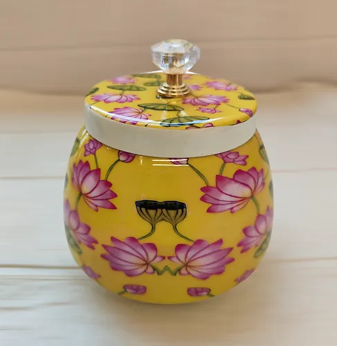 Metal Pichwai Print Jar