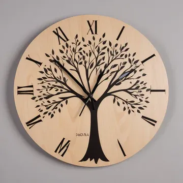 Round Shaped Wooden Clock