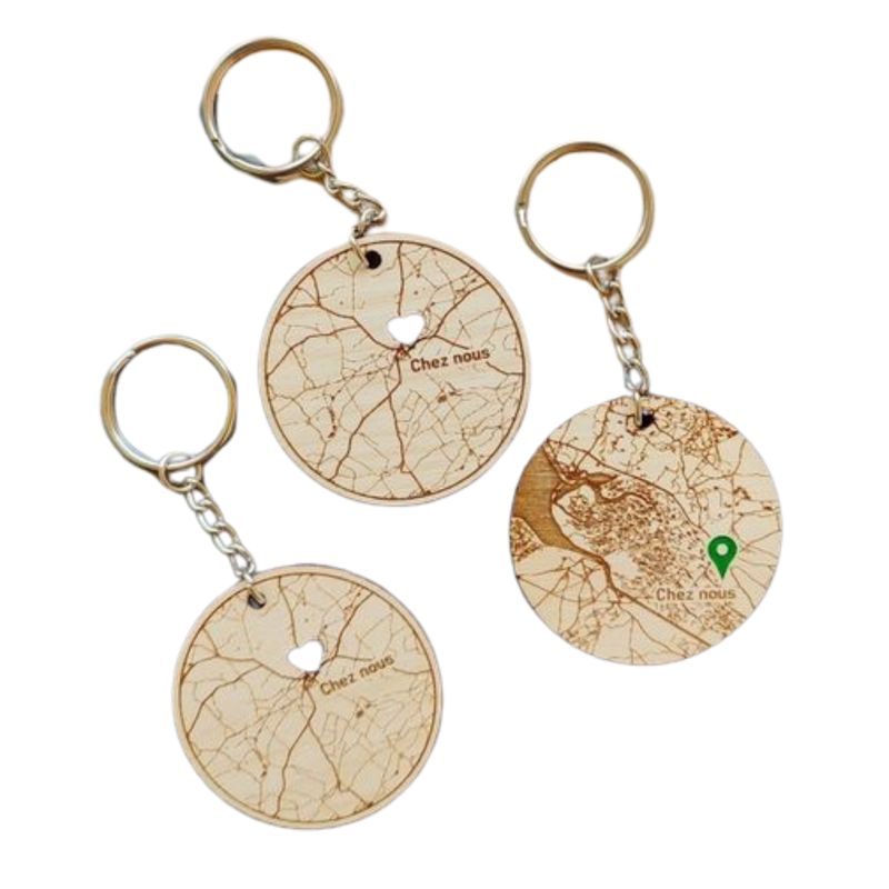 Location Wooden Keychains