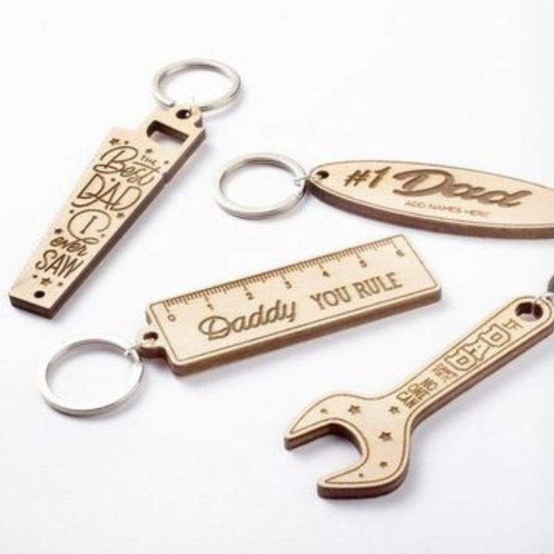 Fathers Wooden Keychains