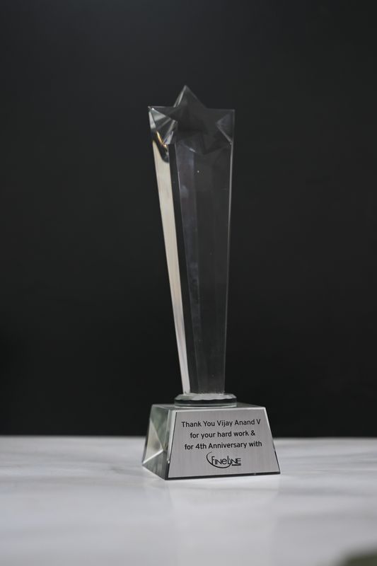 Acrylic Award with Silver Plate